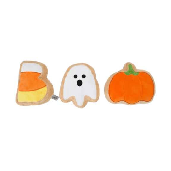 Midlee Boo Sugar Cookie Halloween Plush Dog Toys (Small)