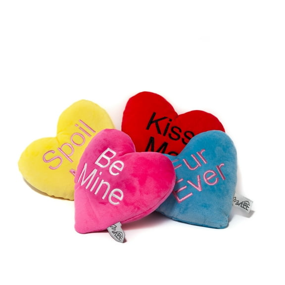 Midlee Candy Heart Valentine's Dog Toy- Set of 4 (Small)