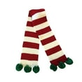 thumbnail image 1 of Midlee Christmas Striped Dog Scarf- Red/White Pom Pom (Large), 1 of 5