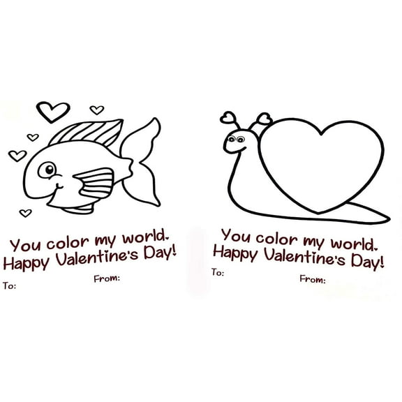 Midlee Color My World Valentine Card Party Favors with Crayons- Pack of 24