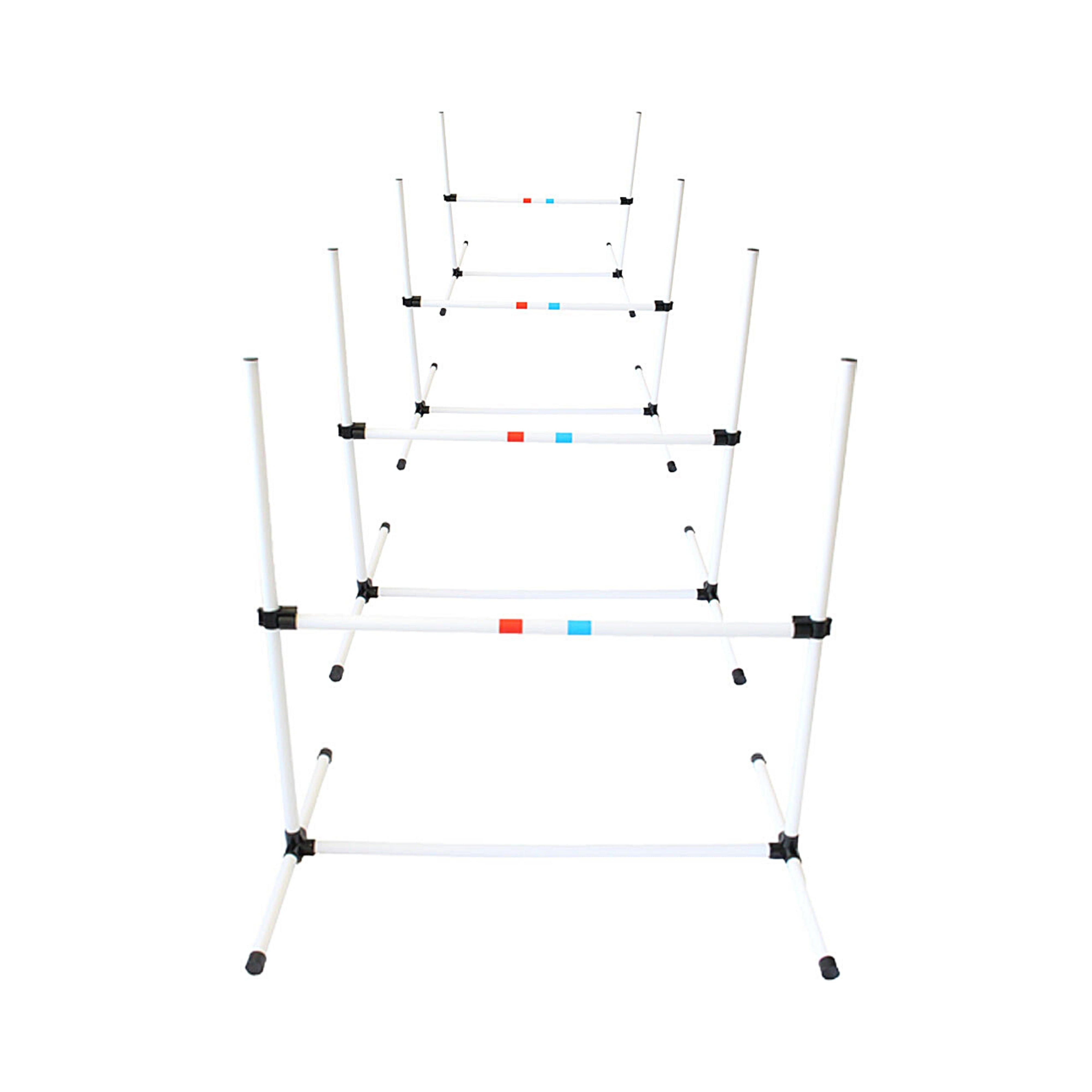 Adjustable White Plastic Dog Agility Training Bar Jumps Set