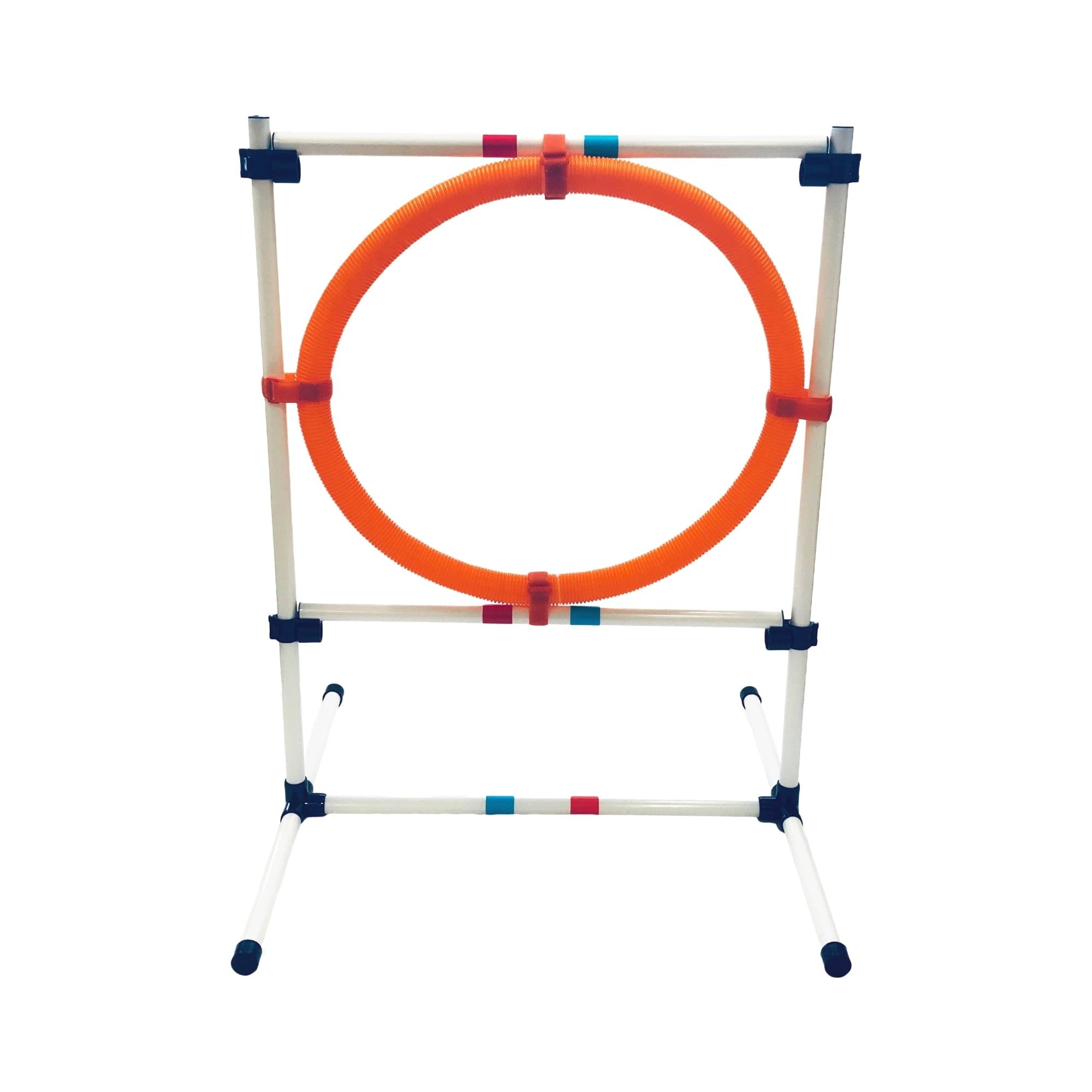 Adjustable Orange and White Dog Agility Hoop Jump