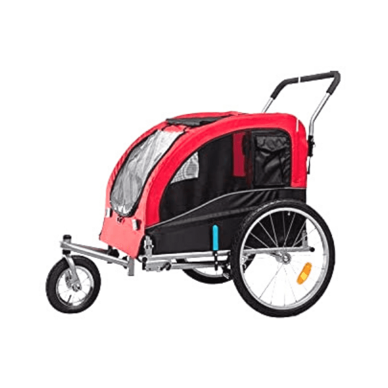 Large Red and Black Foldable Dog Bike Stroller