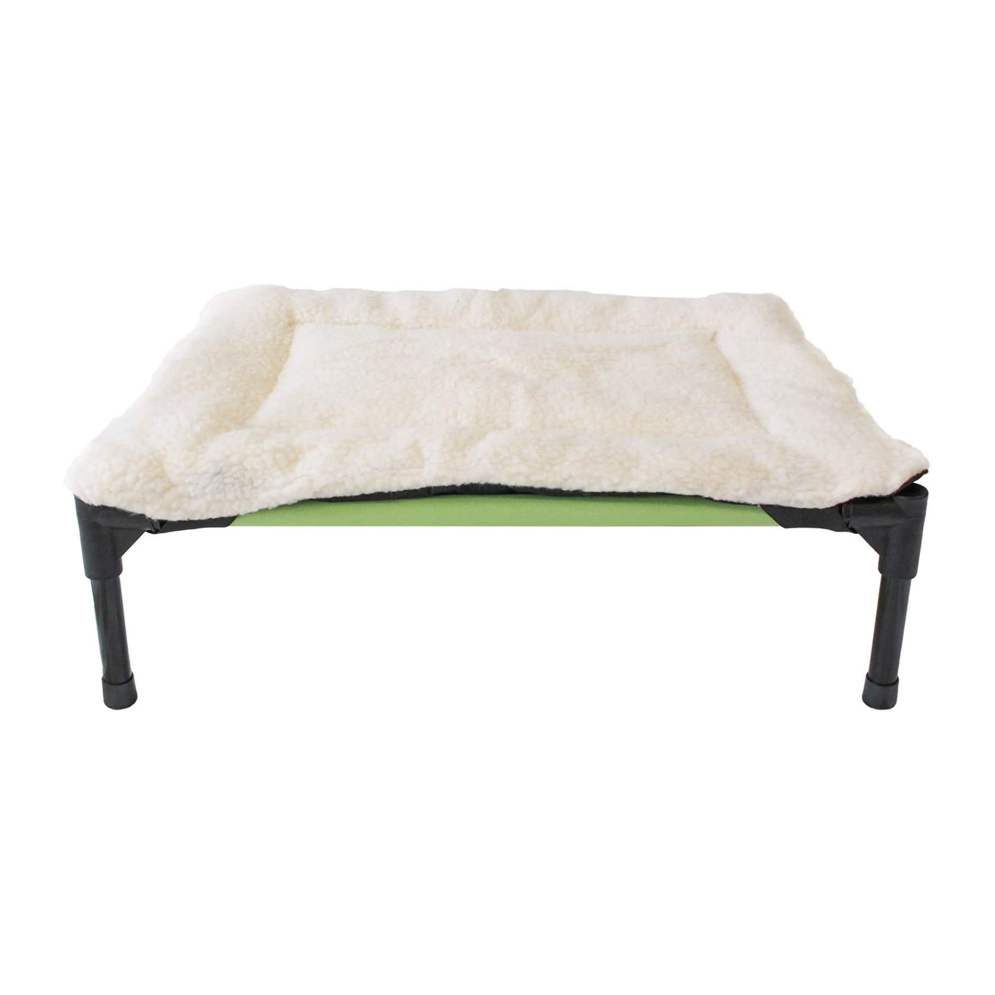 Large White Fleece Dog Bed Topper for Elevated Cot