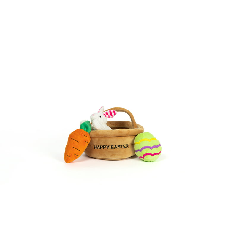 Midlee Hide a Toy Easter Basket Dog Toy 