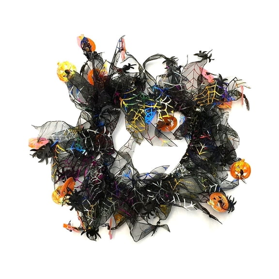 Midlee Pumpkin & Spider Web Halloween Decorative Dog Collar (Small)