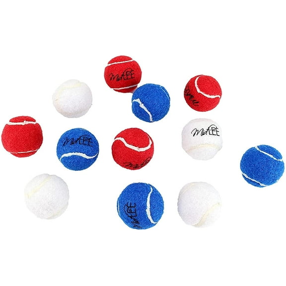 Midlee Red White & Blue Mini Dog Tennis Balls- Set of 12- 4th of July