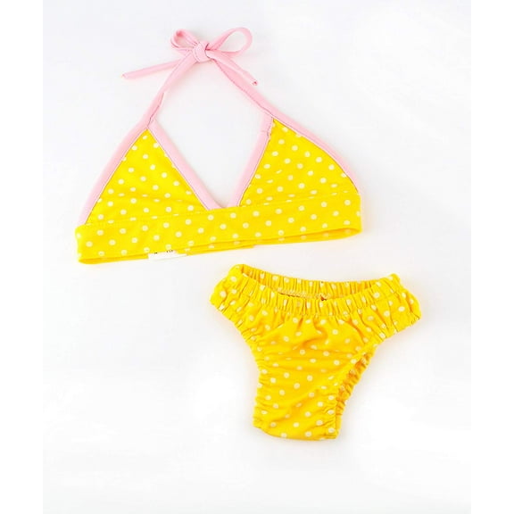 Midlee Yellow Polka Dot Dog Bikini (XX-Large)