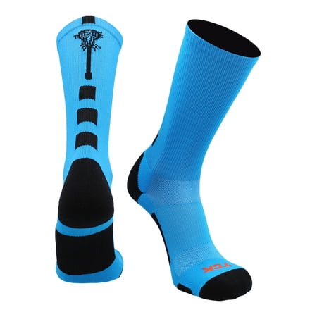 Midline Lacrosse Logo Crew Socks (Electric Blue/Black, X-Large)