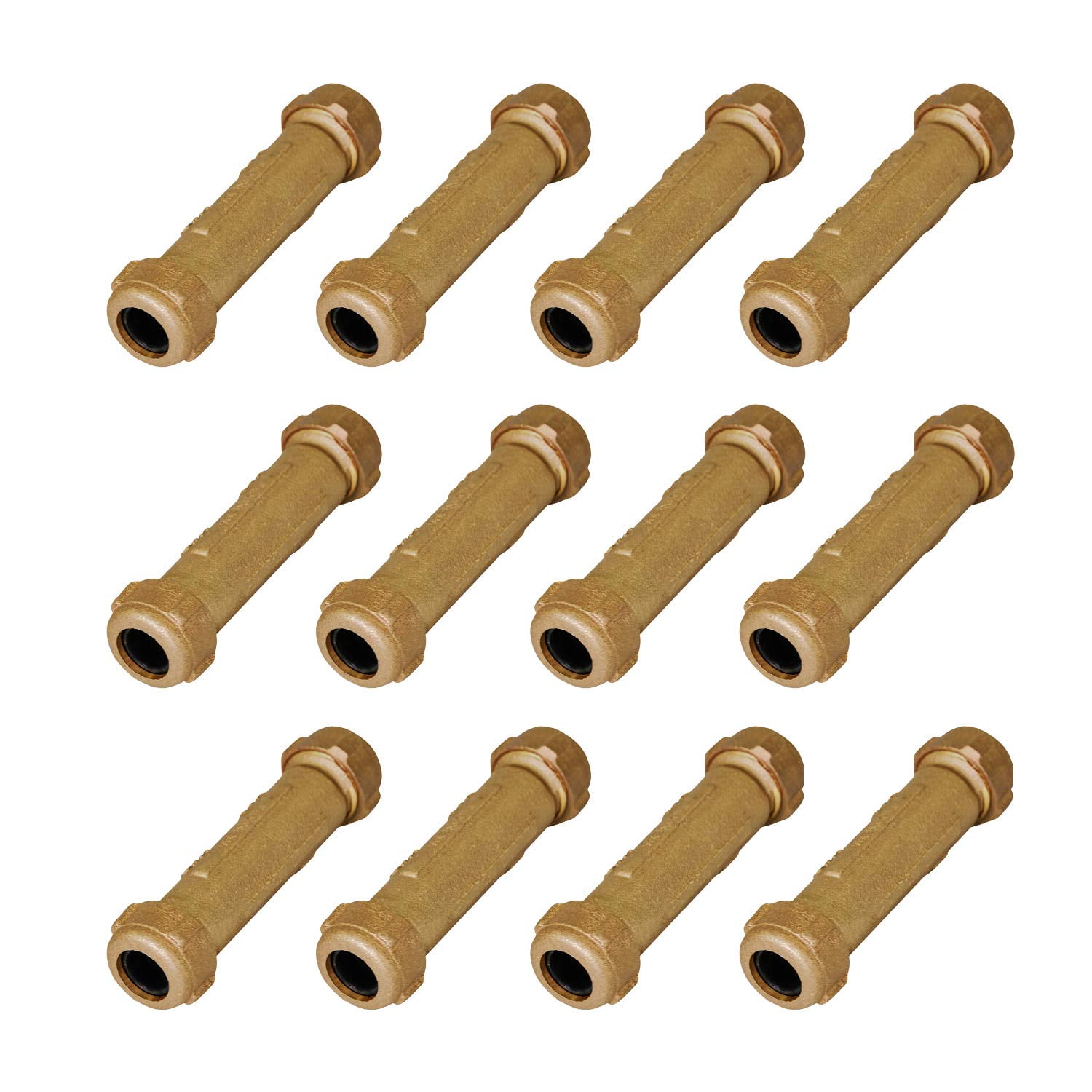 Midline Valve 23RCL34-12 Compression Coupling Fitting, with Packing Nut, Brass, 1-1/2 in. Nominal Fitting, 5 in. Length (12 Pack)