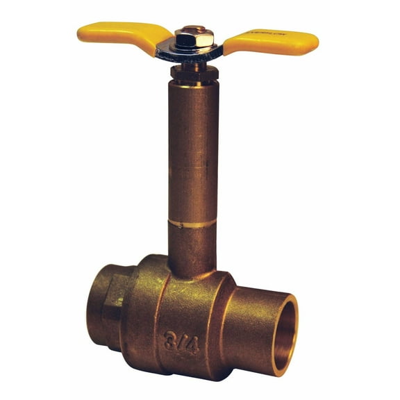 Midline Valve 37534 Premium Brass Ball Valve, Long Bonnet with T-Handle, with 1/2 in. Sweat Connections