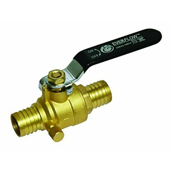 Midline Valve 405P012-NL Brass Full Port Pex Ball Valve 1/2" with Drain-Lead Free