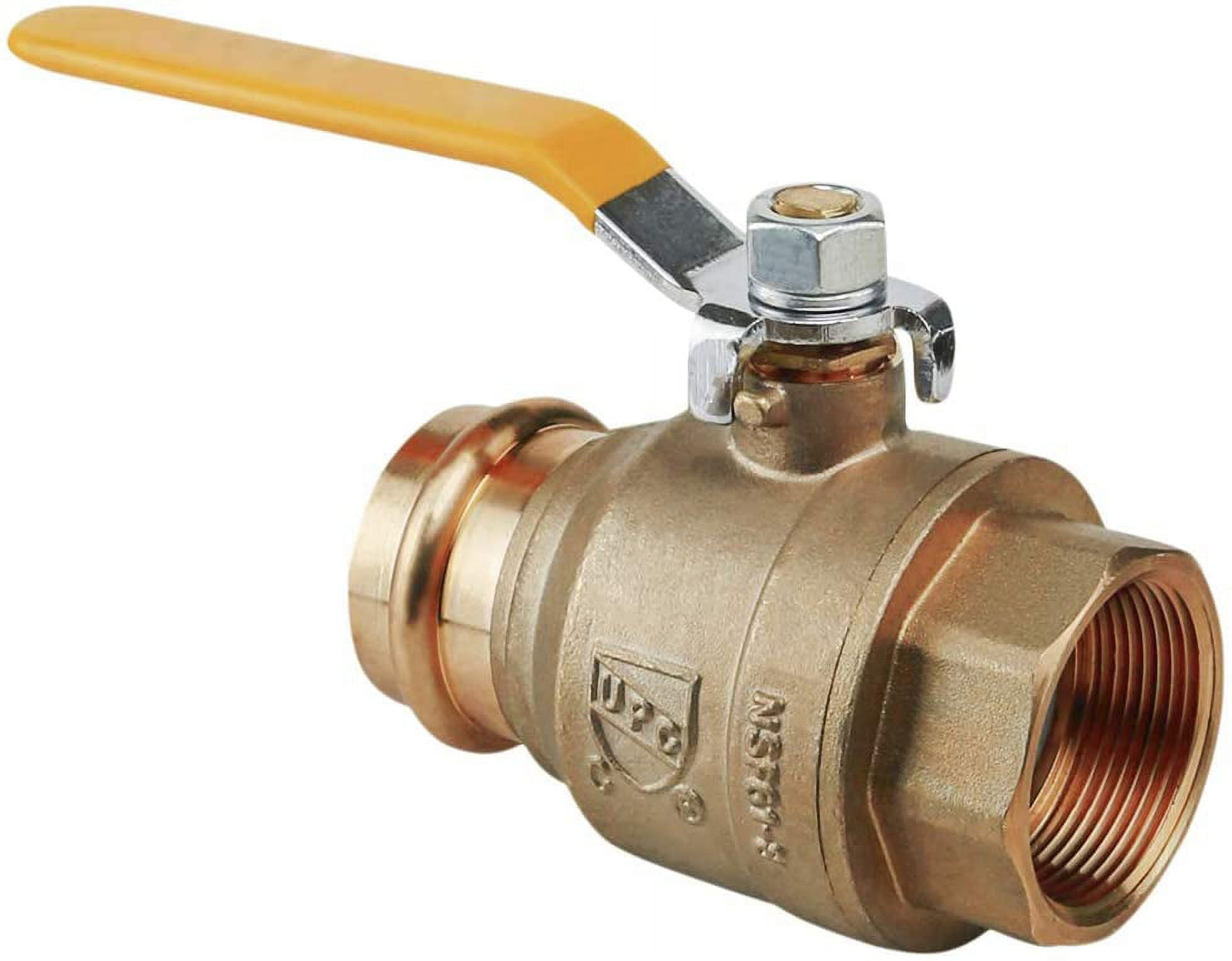 Midline Valve 542012VLVF Premium Adapter Ball Valve, with 1/2 in. Press x FIP Connections, Brass