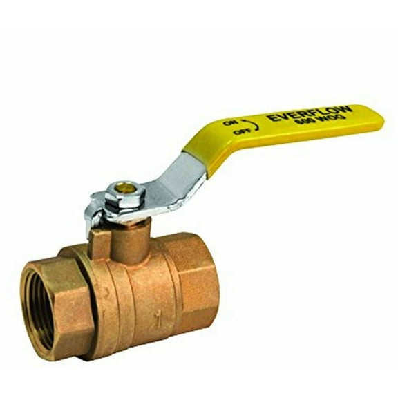 Midline Valve 600T001-NL Lead Free Full Port Forged Brass Ball Valve with Female Threaded IPS Connections, 1"