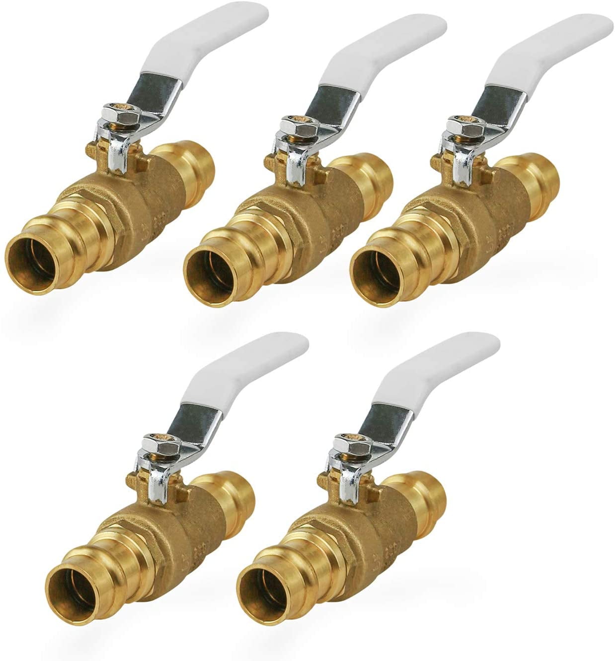 Midline Valve 932114VLV-5 Premium Press Ball Valve, with 1-1/4 in. Press Connections, Brass (Pack of 5)