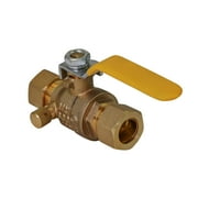 Midline Valve 947234M Premium Brass Full Port Ball Valve with Drain, 1/2 in. Compression Connections