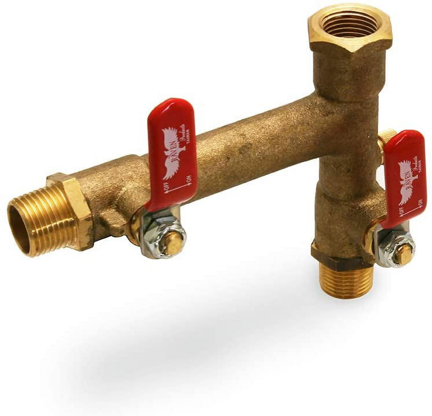 Midline Valve Double Shutoff Expansion Tank Isolator Valve, with Drain