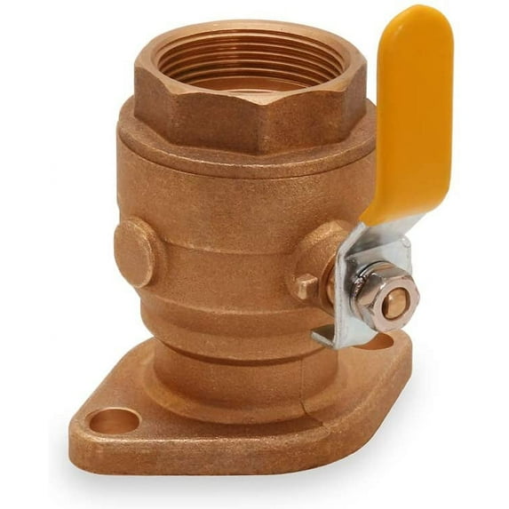 Midline Valve Full Port Ball Valve, with Flange, Water Shutoff, Flow Control in Pipeline, Brass, 1-1/4 in. FIP Connection