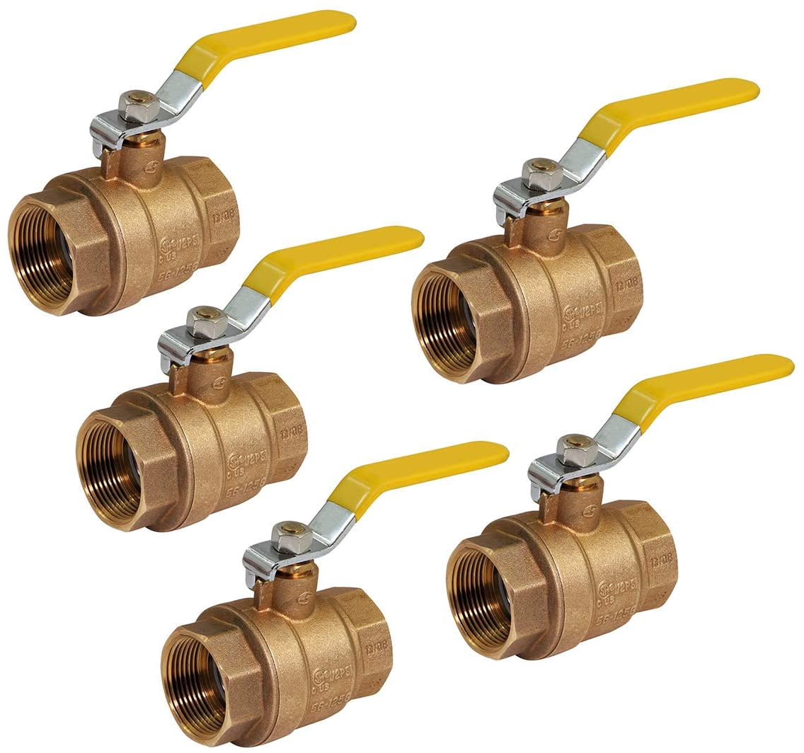 Midline Valve FxFLH22GAS-5 Premium Brass Gas Ball Valve, with 2 in. FIP Connections (Pack of 5)