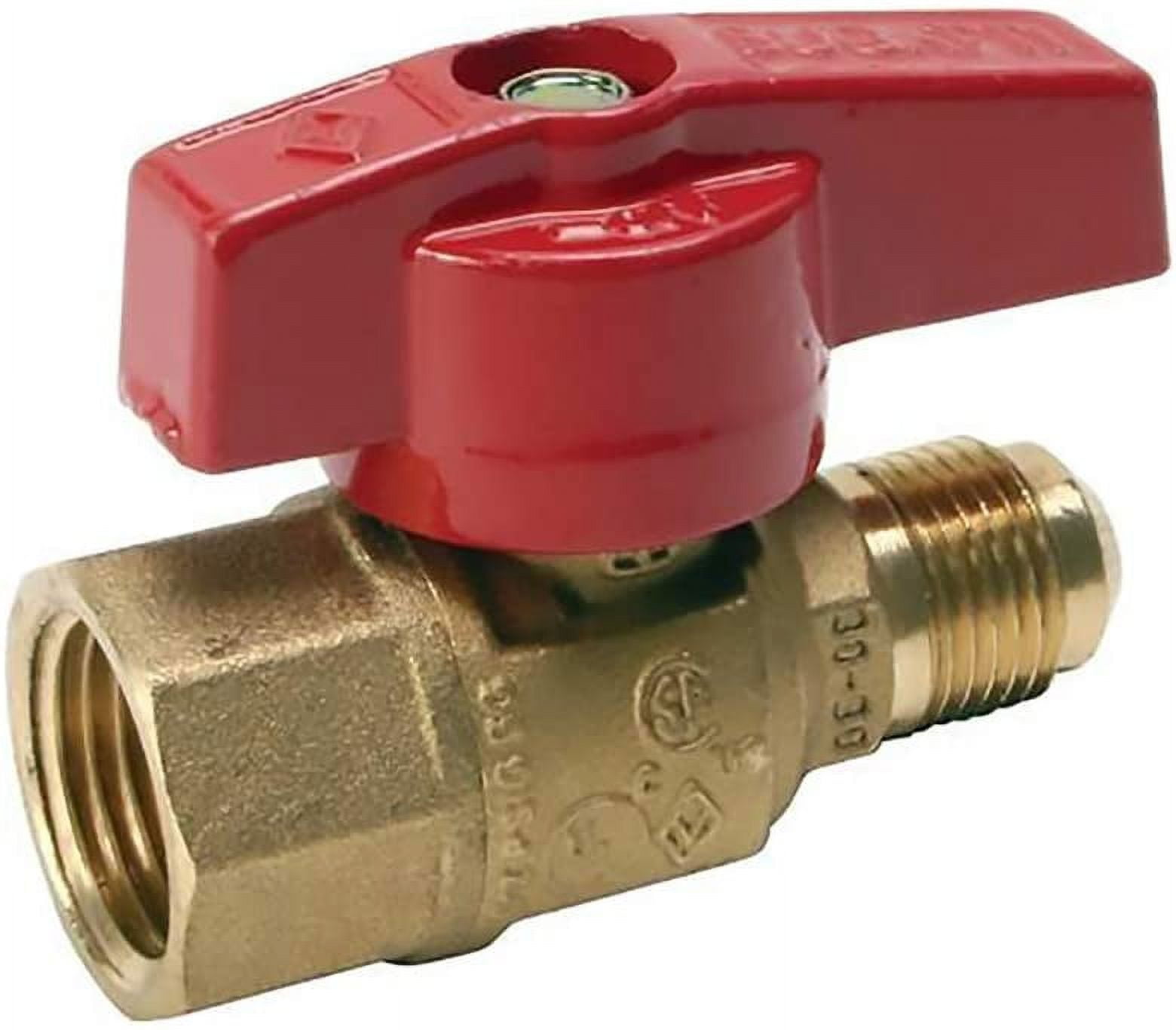 Midline Valve LxF1238GAS Premium Brass Gas Ball Valve, with 3/8 in. x 1/2 in. Flare x FIP Connections