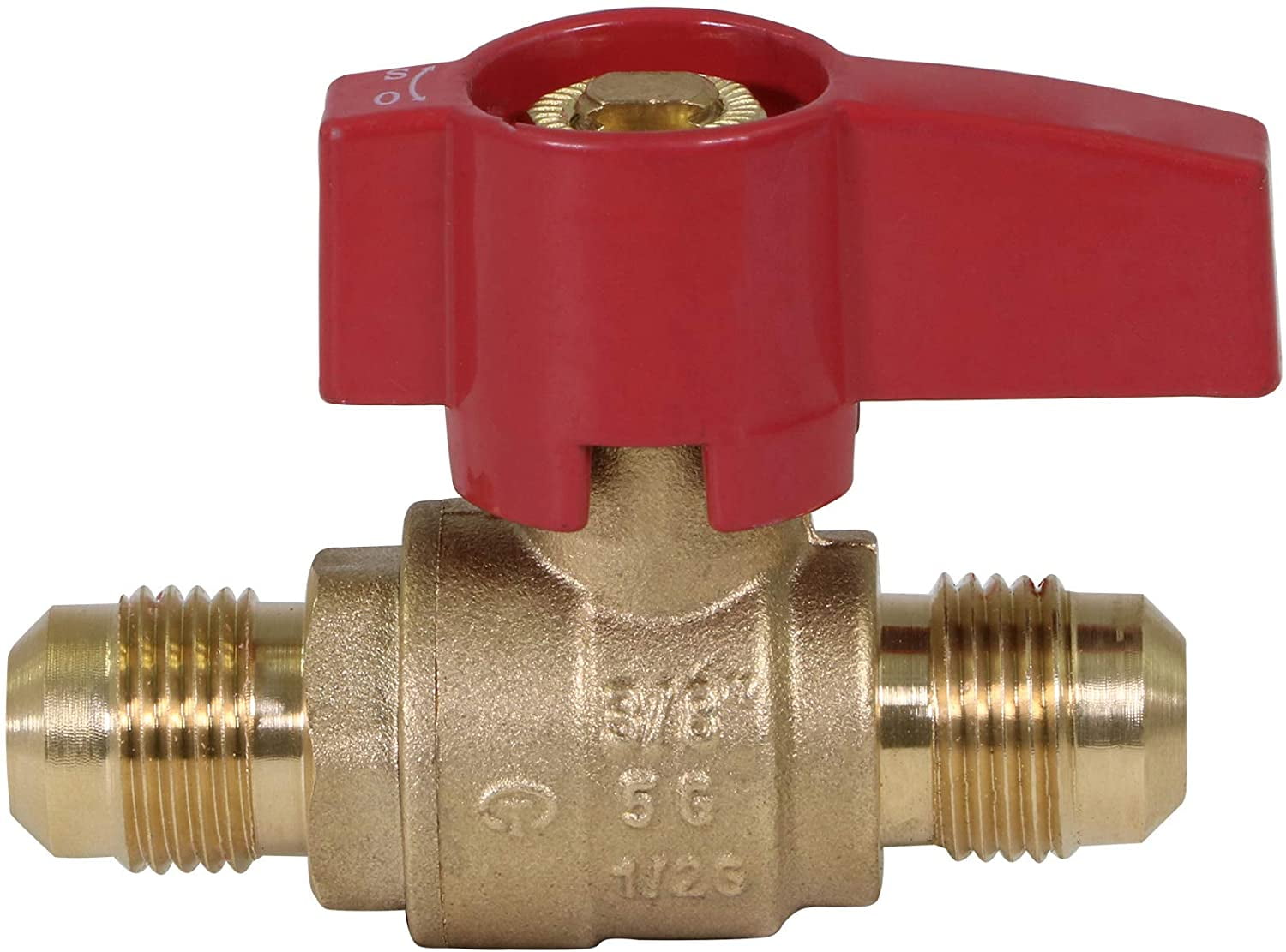 Midline Valve LxL3838GAS Premium Brass Gas Ball Valve, with 3/8 in. x 3/8 in. Flare Connections