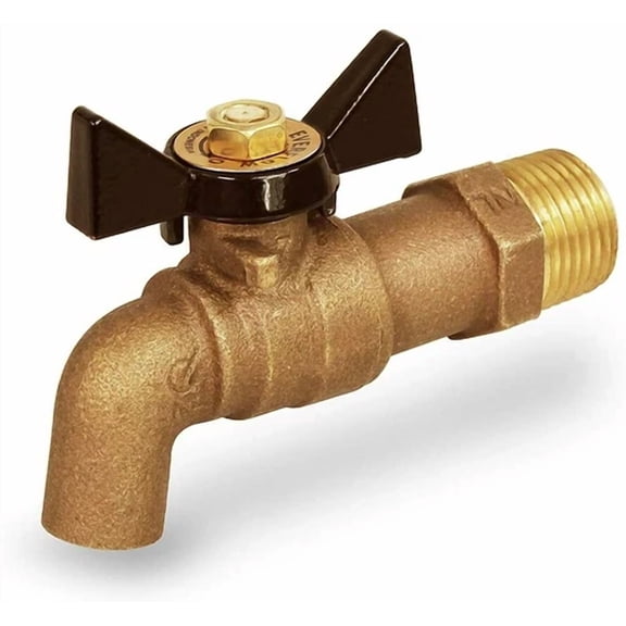 Midline Valve No Kink Hose Bib; 1/2 In. Mip/Swt X 1/4 In. Plain End, Cast Brass