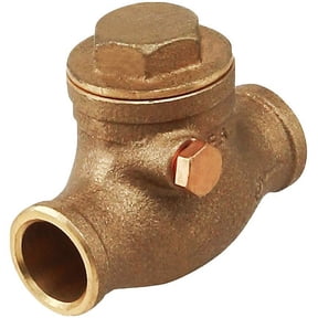Midline Valve Swing Check Valve, Backflow Prevention, Lead-Free, 1/2 in. Sweat Connections, Cast Brass