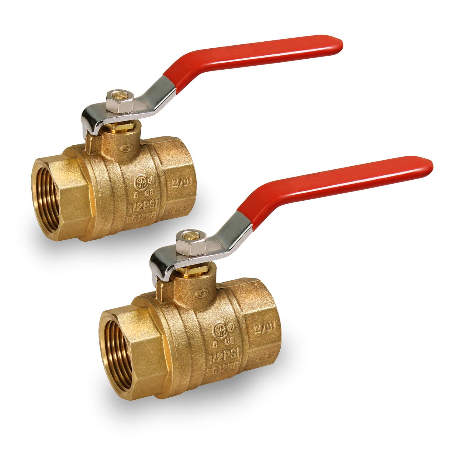 Midline Valve T522224-2 Premium Brass Gas Ball Valve, with 2 in. FIP Connections (2 Pack)