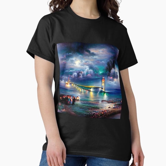 Midnight At The Mighty Mac Shirt, Casual Graphic Tee, Everyday Short Sleeve Shirt