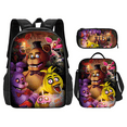 thumbnail image 1 of Midnight Bear 3 Set Backpack Cartoon Character Creative Print Bookpack Lightweight Spacious Bagpack Lunch Bag Pencil Case/wallet, 1 of 5