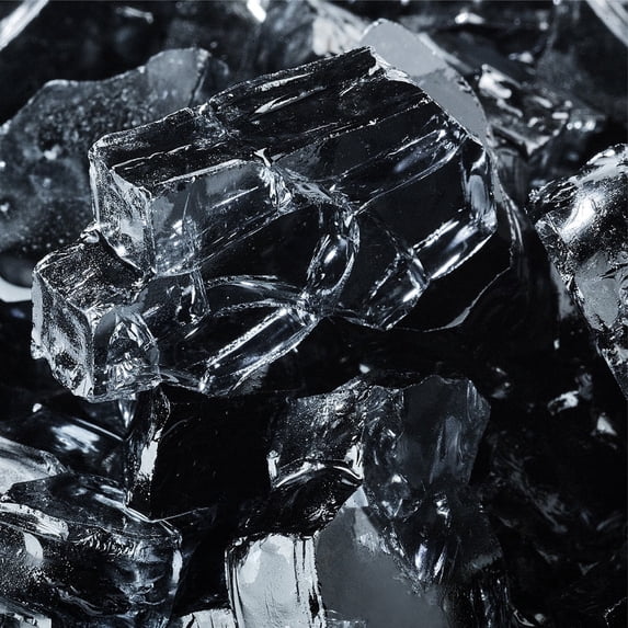 Midnight Black Fire Pit Glass | 1/2", 10 lbs