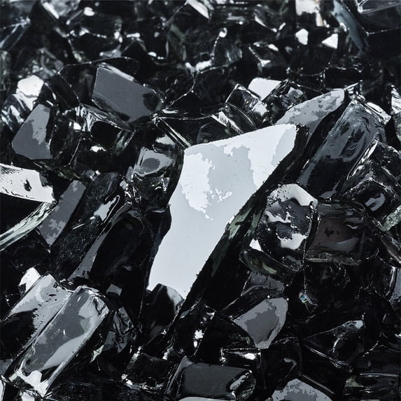 Midnight Black Fire Pit Glass | 1/4", 10 lbs