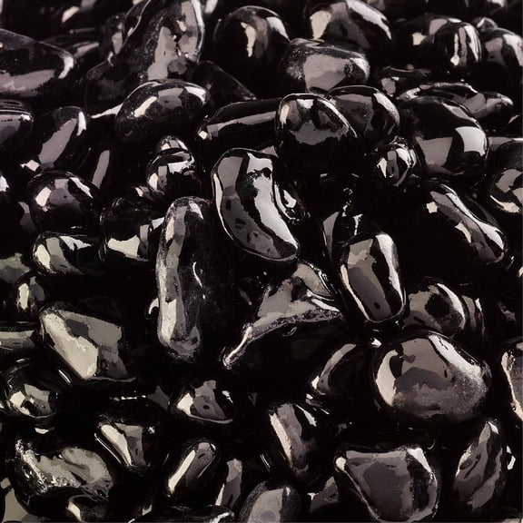 Midnight Black Fire Pit Glass Dots | 3/8", 10 lbs