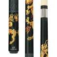 Midnight Black with Golden Dragons Pool Cue Canadian Rock Maple