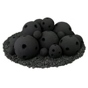 FIRE PIT ESSENTIALS Pewter Gray, Hollow Ceramic Fire Balls | 6" Set of 5