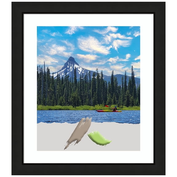 Midnight Black Narrow Wood Picture Frame, Photo Frame, Art Frame