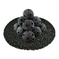 thumbnail image 1 of Midnight Black Speckled, Hollow Ceramic Fire Balls | 4" Set of 14, 1 of 6