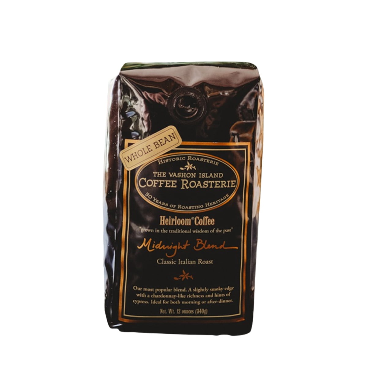Midnight Blend - Roasted by Vashon Island Coffee Roasterie - Whole Bean Coffee - 12oz Bag