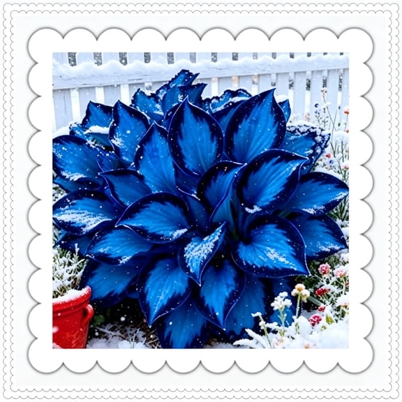 Midnight Blue & Autumn Gold Hostas for Planting-(Non-Artificial)-Beginner-friendly to Grow & Fast Shooting, Charming Leaves for Courtyard Beautification