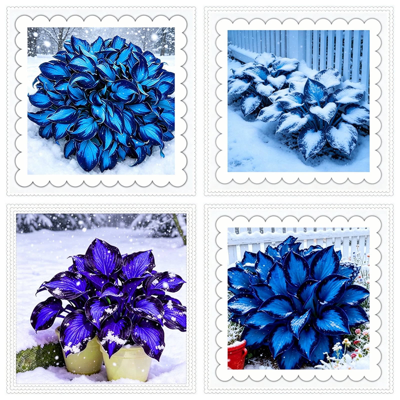 Image showcasing Midnight Blue & Autumn Gold Hostas for Planting-(Non-Artificial)-Simple ...