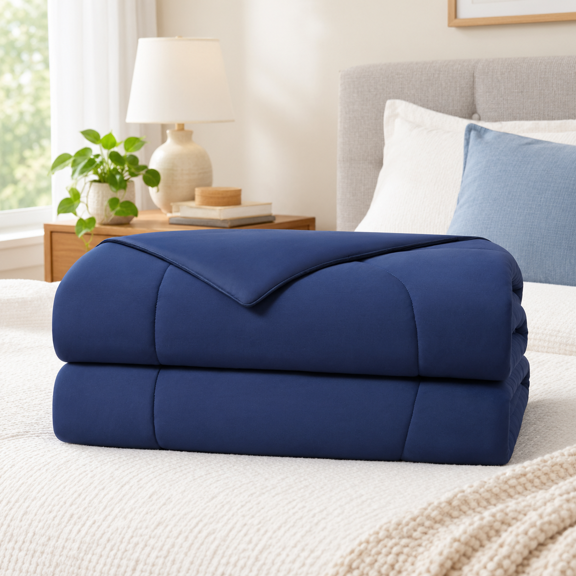 Midnight Blue Full / Queen (90"x90") Evercoolforter Comforter for Hot Sleepers