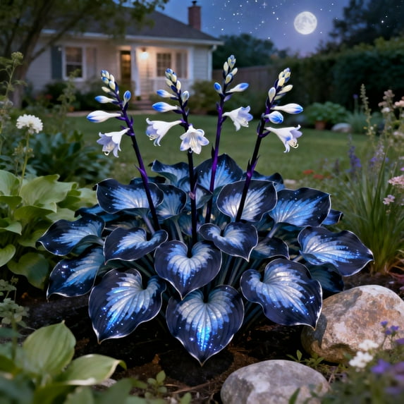 Midnight Blue Heart Hosta-Bulbs For Planting-Premium Garden Stakes ...