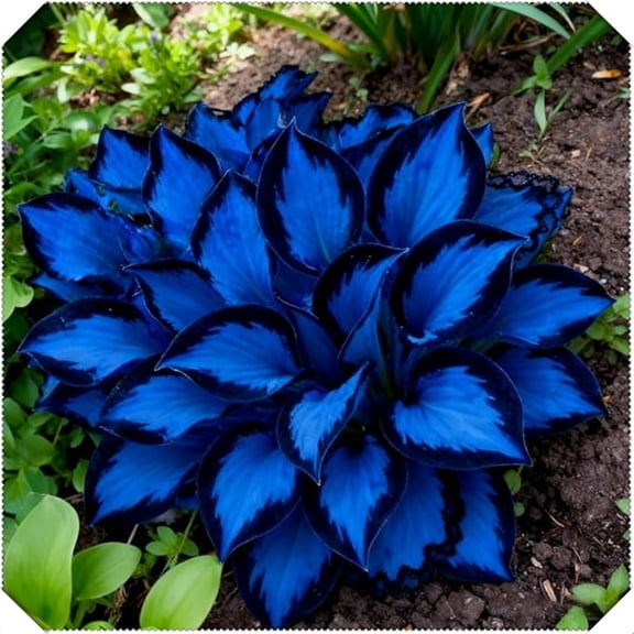 Midnight Blue Hostas for Planting-(Non-Artificial)-Easy to Grow & Quick Sprouting Ornaments Simple Planting
