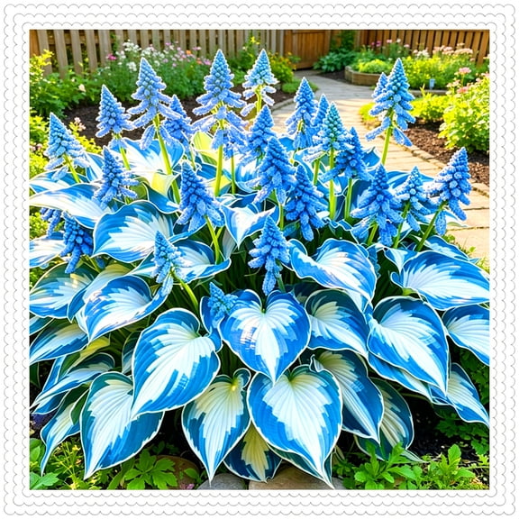Midnight Blue Hostas for Planting-(Non-Artificial)-Effortless to Raise & Fast Budding, Pretty Leaves for Home Yard Decoration