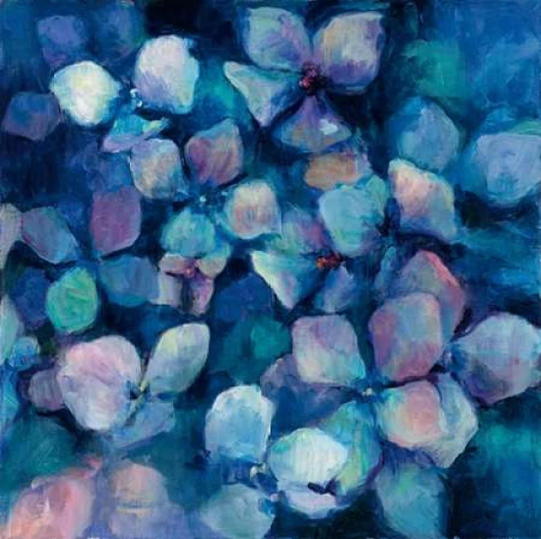 Midnight Blue Hydrangeas Canvas Art - Marilyn Hageman (24 x 24)