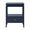 thumbnail image 1 of Midnight Blue Nightstand with Gold Hardware, Casual Farmhouse Style, 1 of 5