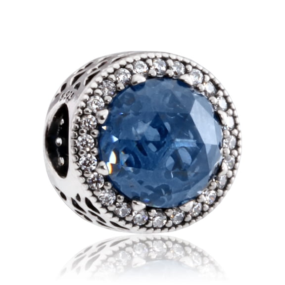Midnight Blue Radiant Hearts Charm - 791725NMB