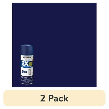(2 pack) Midnight Blue, Rust-Oleum American Accents 2X Ultra Cover Satin Spray Paint- 12 oz