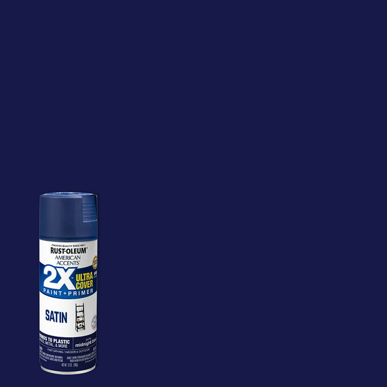Midnight Blue, Rust-Oleum American Accents 2X Ultra Cover Satin Spray  Paint- 12 oz