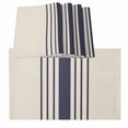 thumbnail image 1 of Midnight Blue Striped Placemats for Dinning Table Set of 4, Beige Geometric Modern Art Burlap Kitchen Place Mats Waterproof Cloth Table Mats, Indoor Outdoor Placemats Easy Clean Dinner Decor, 1 of 8